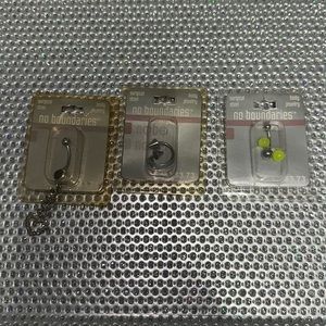 Lot of 3 body jewlery surgical steel belly ring glow in dark new